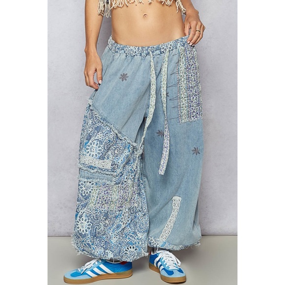 Anthropologie Denim - Patchwork Baggy Denim Joggers
